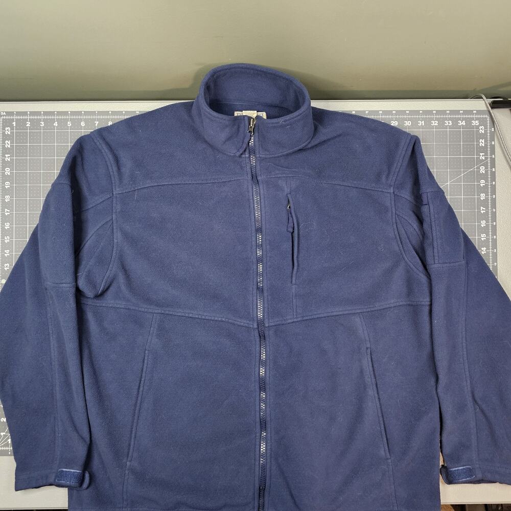 Duluth Trading Shoreman Fleece Jacket XXL Tall Blue Grid Lock Outdoors Workwear